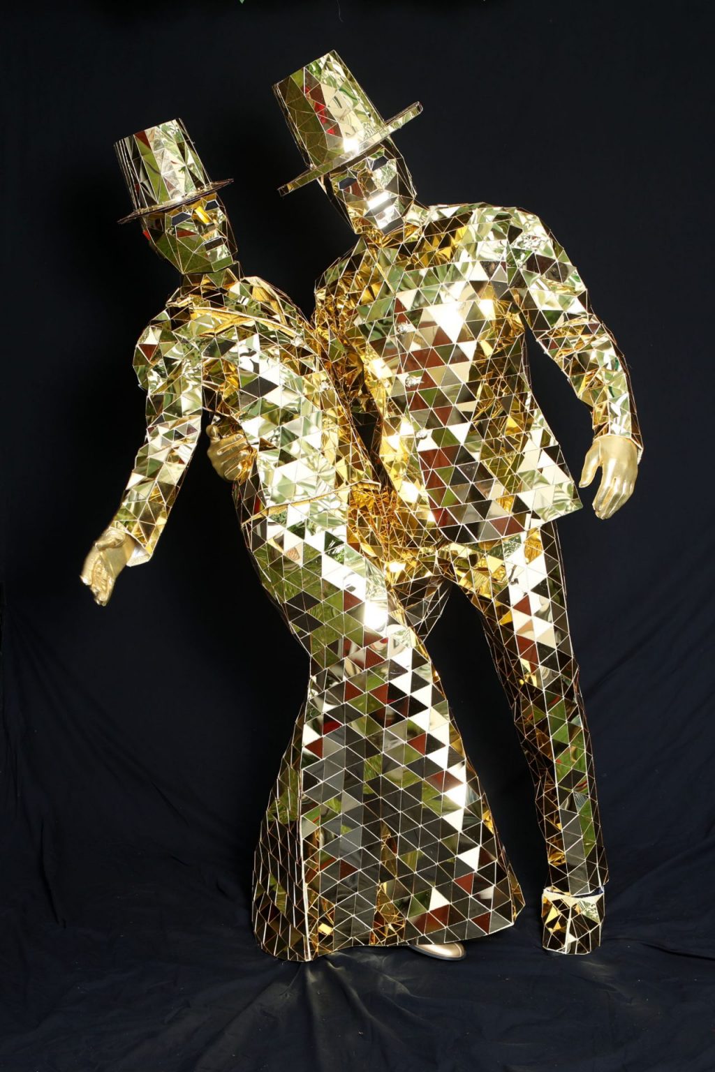 Gold Mirror Human Statues - Human Statue Bodyart